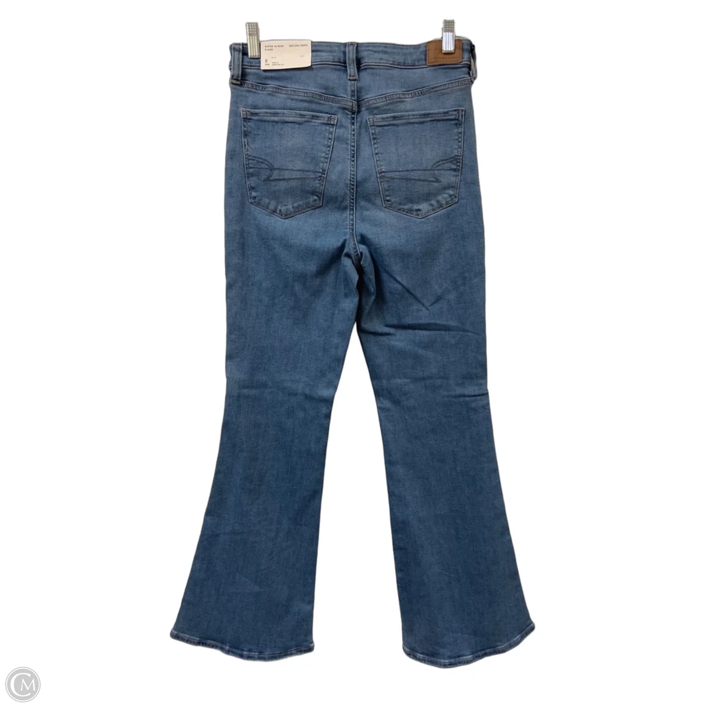 Jeans Wide Leg By American Eagle In Blue Denim, Size: 8