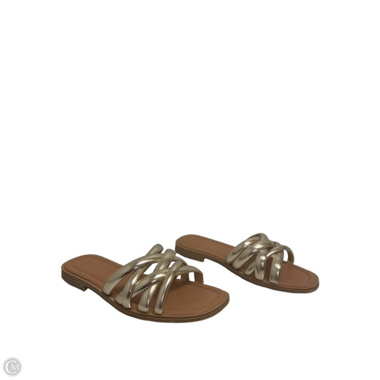 Sandals Flats By Universal Thread In Gold, Size: 7.5
