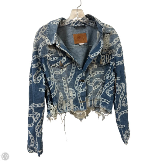 Jacket Denim By Clothes Mentor In Blue Denim, Size: L