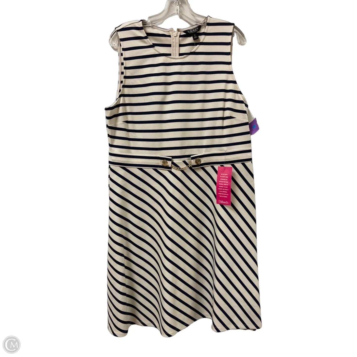 Dress Casual Midi By Lauren By Ralph Lauren In Navy, Size: 16