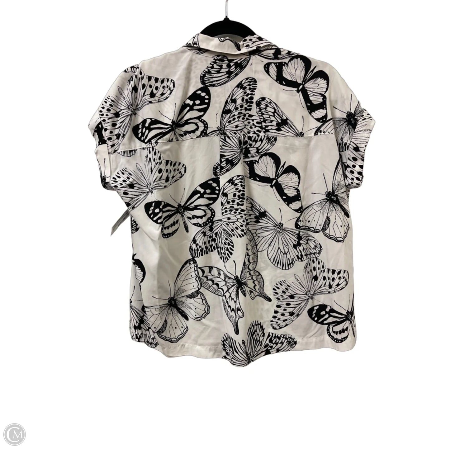 Blouse Short Sleeve By Jane And Delancey In Black & White, Size: S