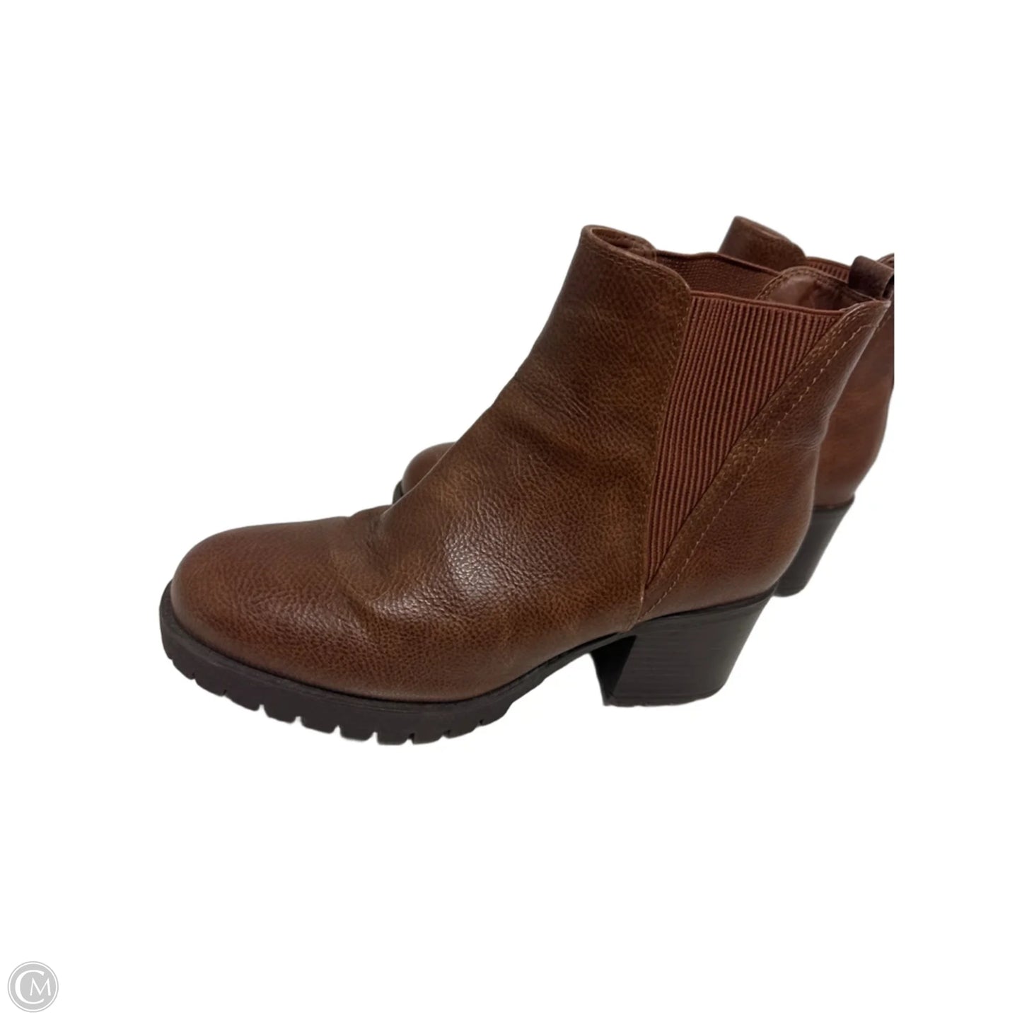 Boots Ankle Heels By Mia In Brown, Size: 9.5