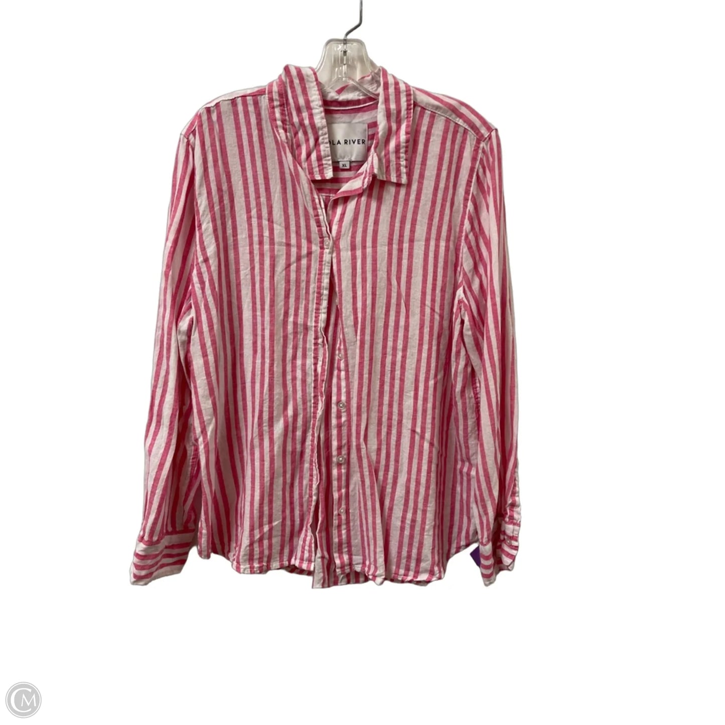 Blouse Long Sleeve By Lola River In Pink, Size: Xl