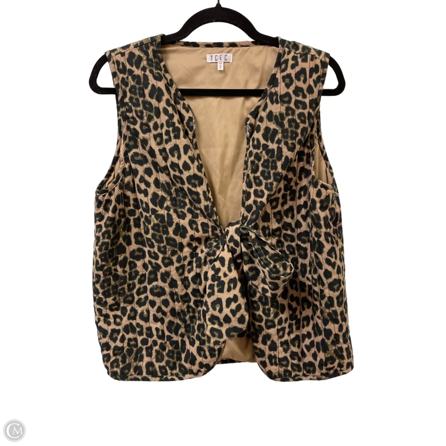 Vest Puffer & Quilted By Tcec In Animal Print, Size: M