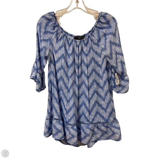 Top Long Sleeve By Fred David In Blue, Size: S