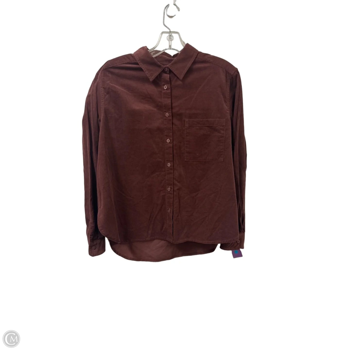 Blouse Long Sleeve By Loft In Brown, Size: M