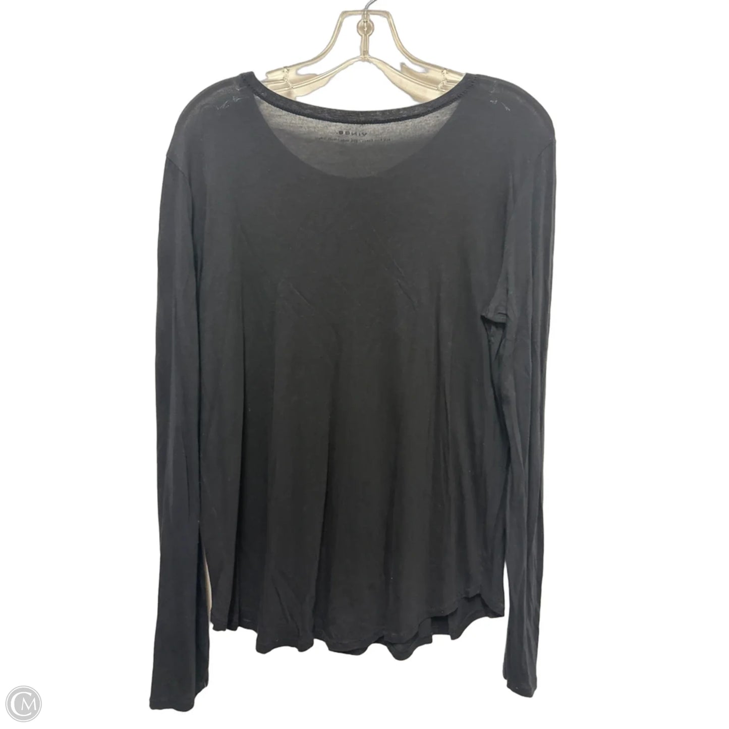 Top Long Sleeve By Vince In Black, Size: L