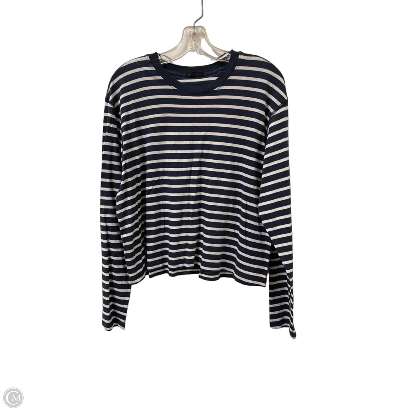 Top Long Sleeve By Atm In Navy, Size: L