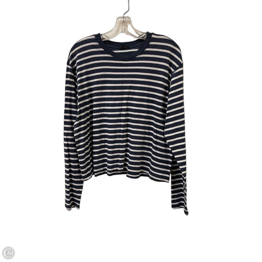 Top Long Sleeve By Atm In Navy, Size: L