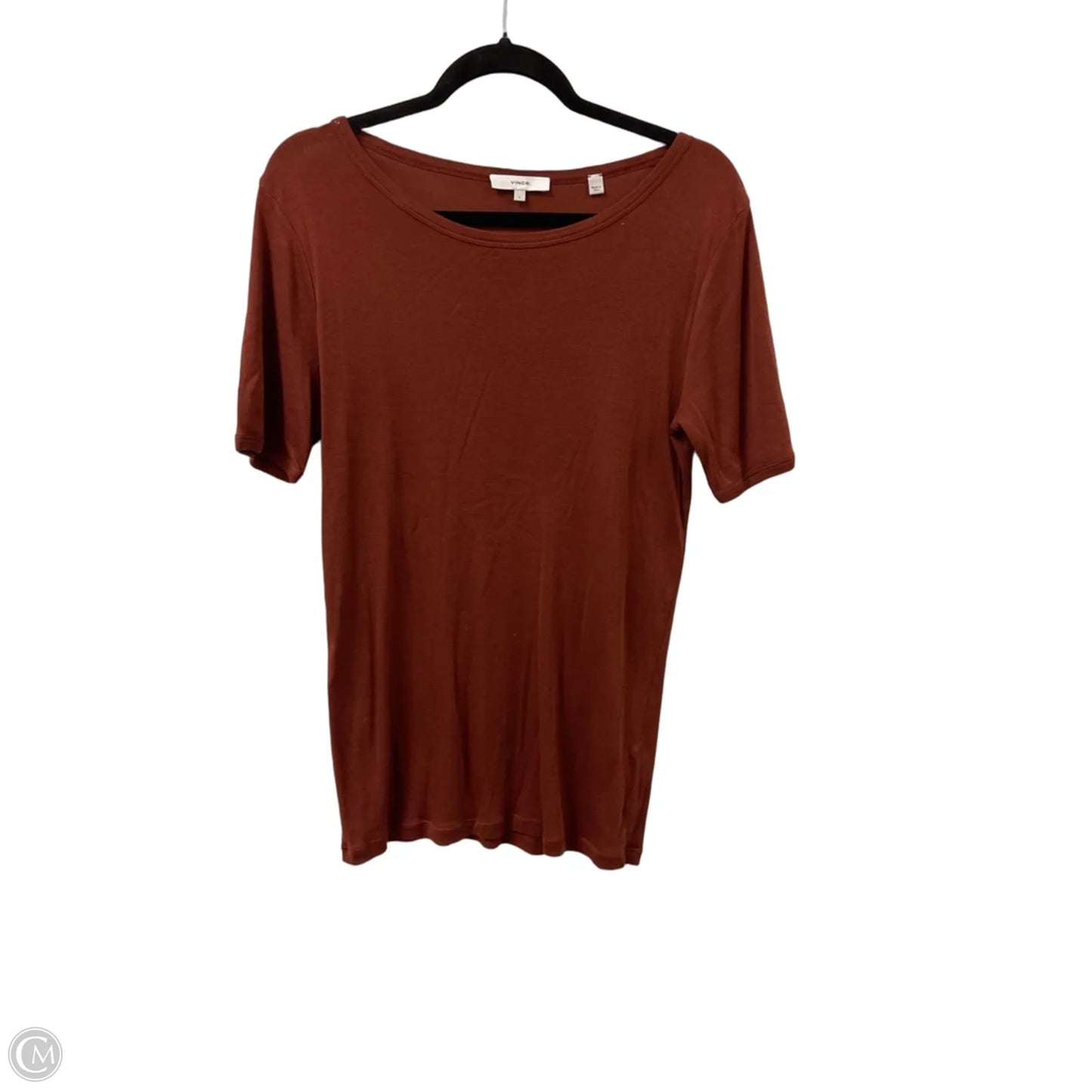 Top Short Sleeve By Vince In Brown, Size: L