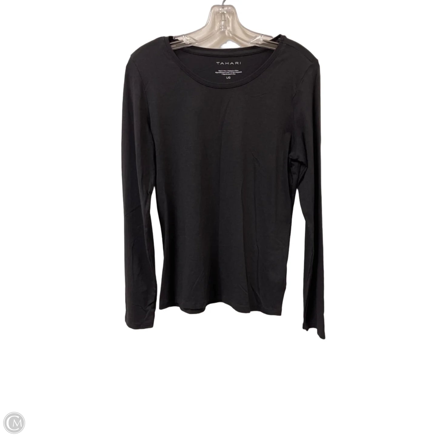 Top Long Sleeve By Tahari In Black, Size: L