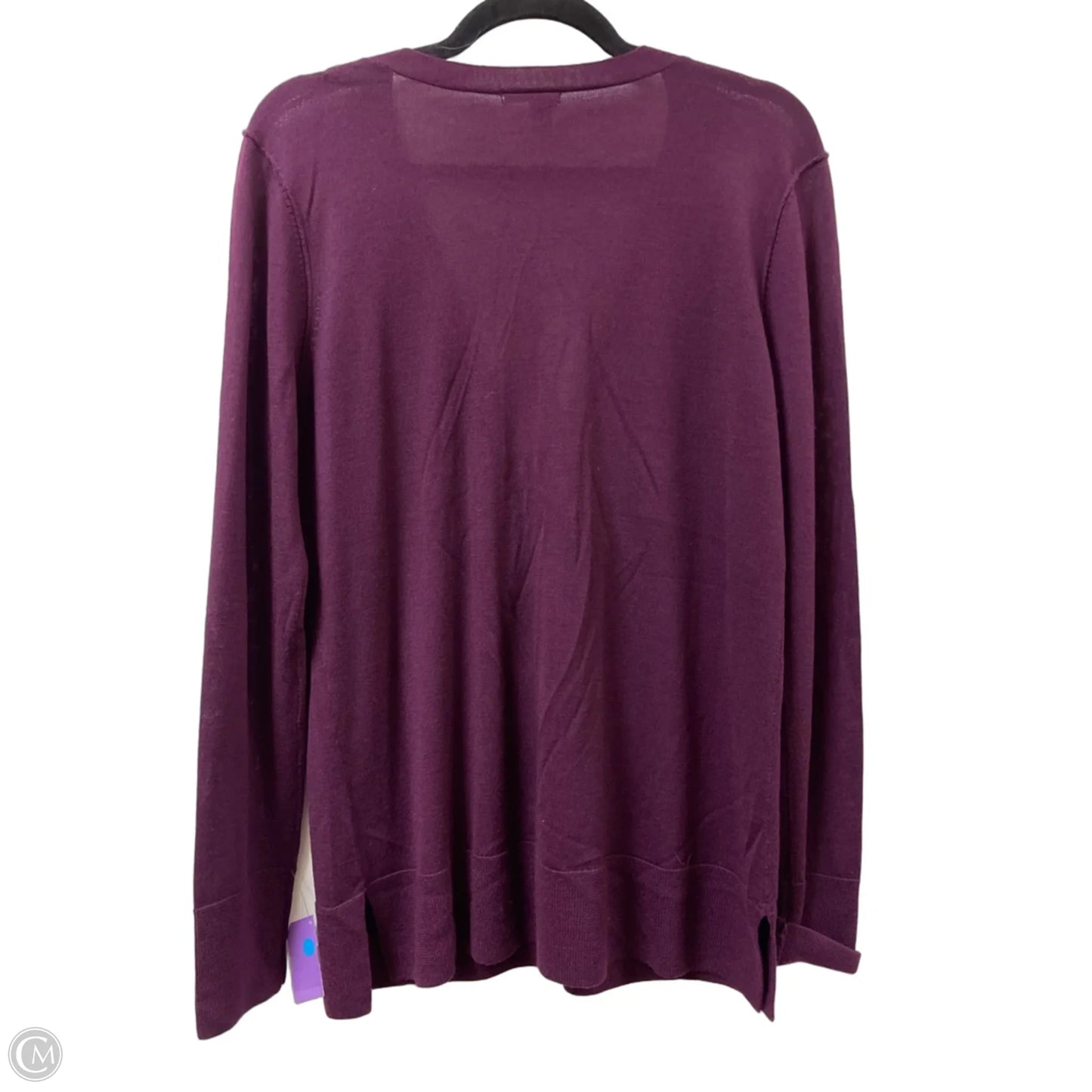 Sweater Cardigan By Halogen In Purple, Size: L