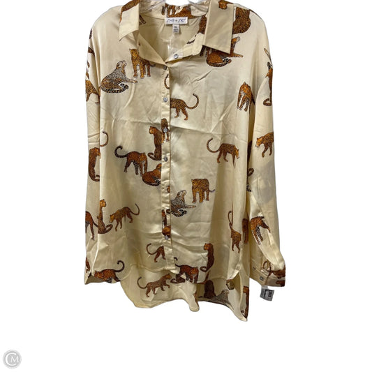 Blouse Long Sleeve By She + Sky In Yellow, Size: 1x