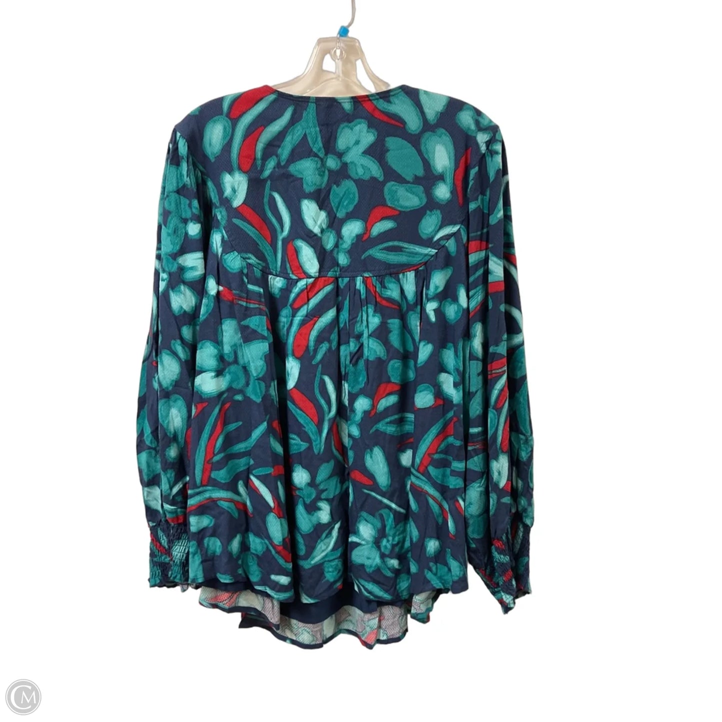 Top Long Sleeve By Nurture In Blue & Green, Size: 3x