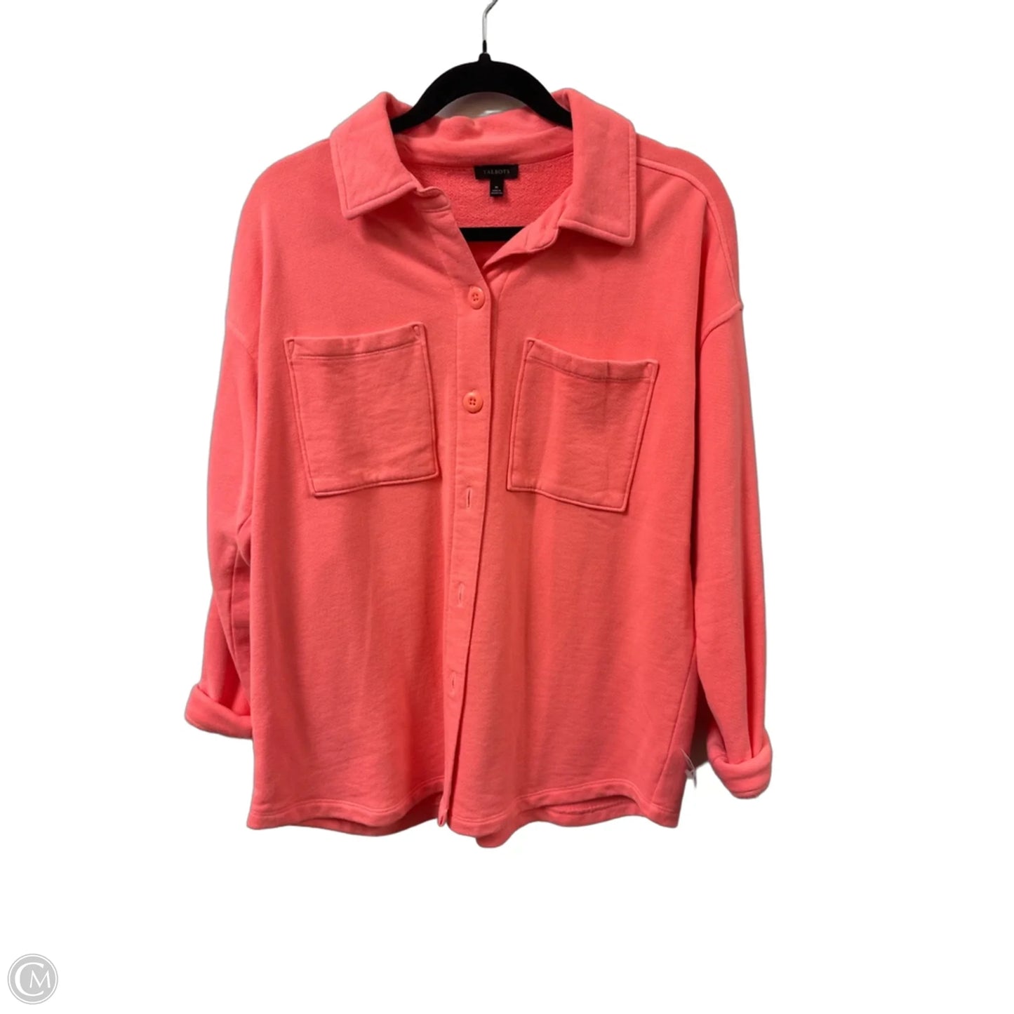 Jacket Shirt By Talbots In Pink, Size: M