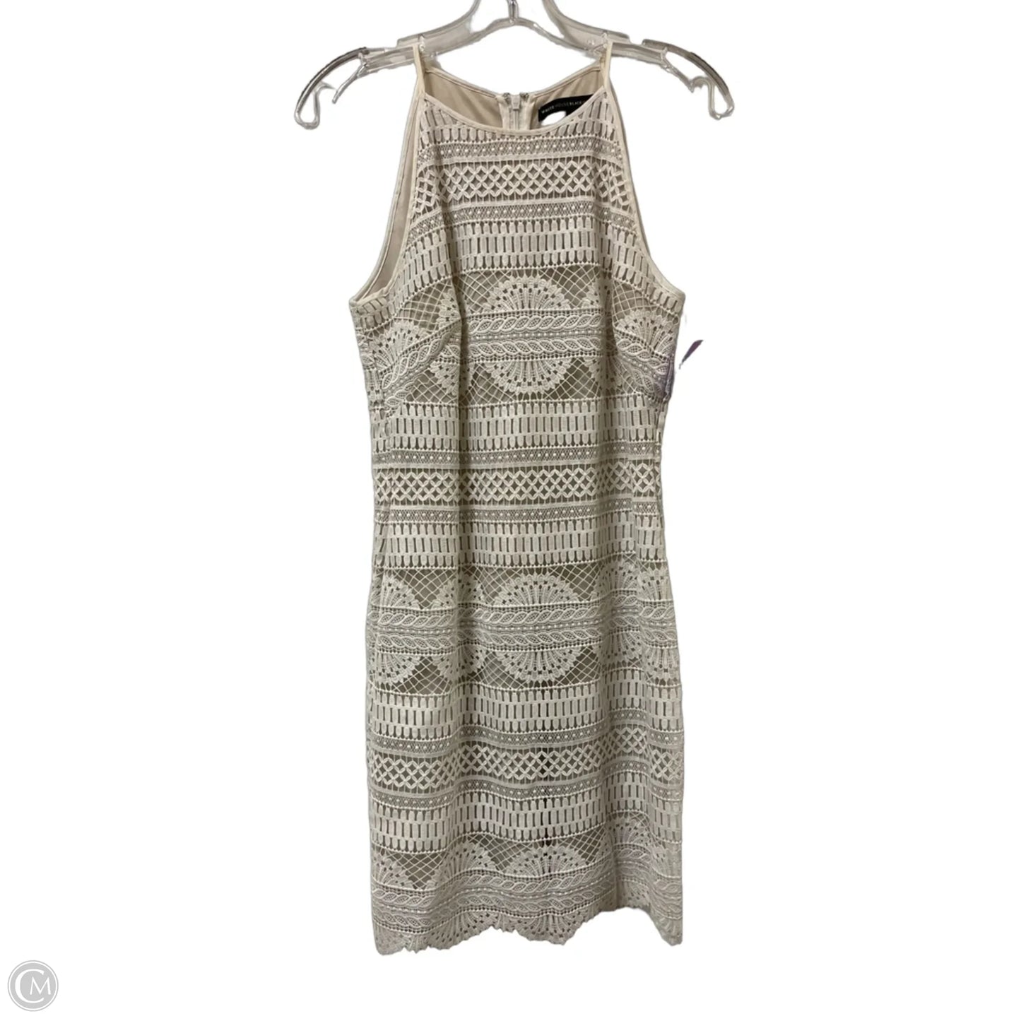 Dress Casual Midi By White House Black Market In Cream, Size: Xs