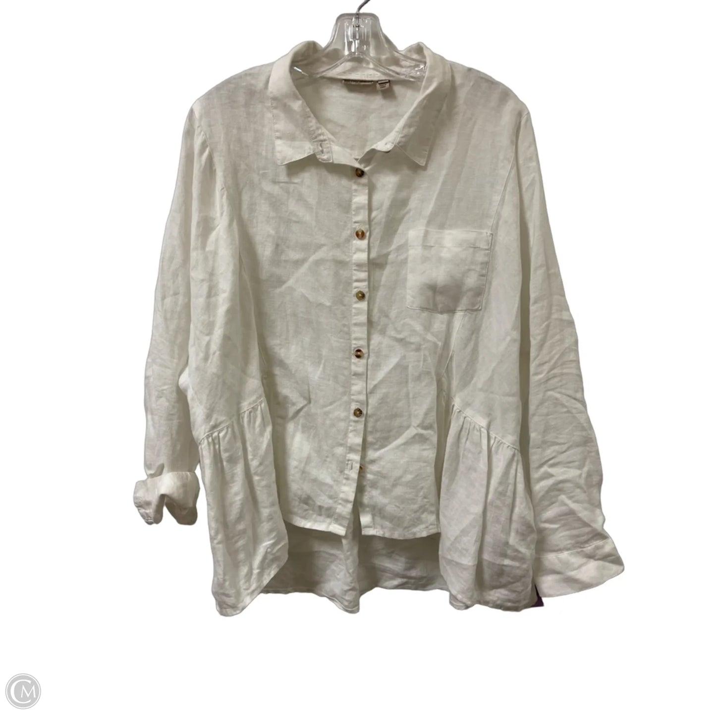 Blouse Long Sleeve By Holding Horses In White, Size: L