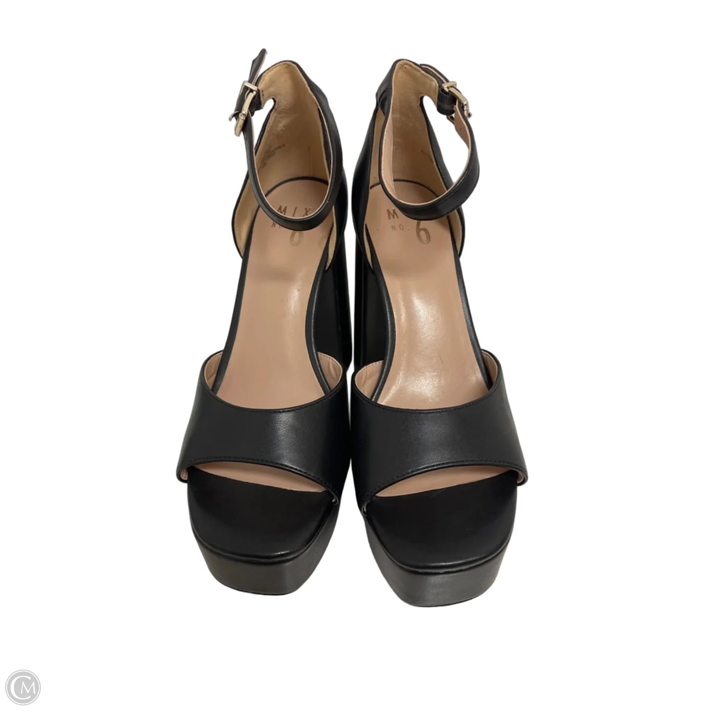 Sandals Heels Block By Mix No 6 In Black, Size: 8