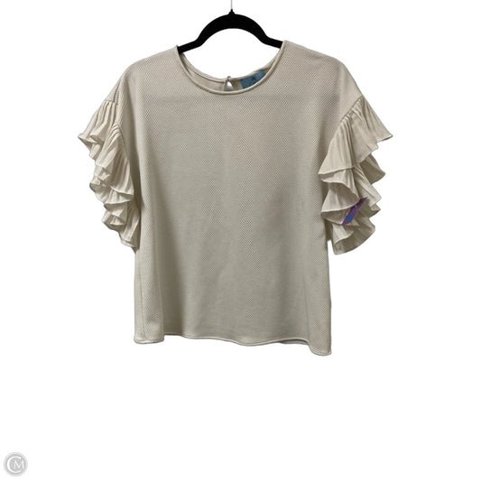 Top Short Sleeve By Cece In Cream, Size: S