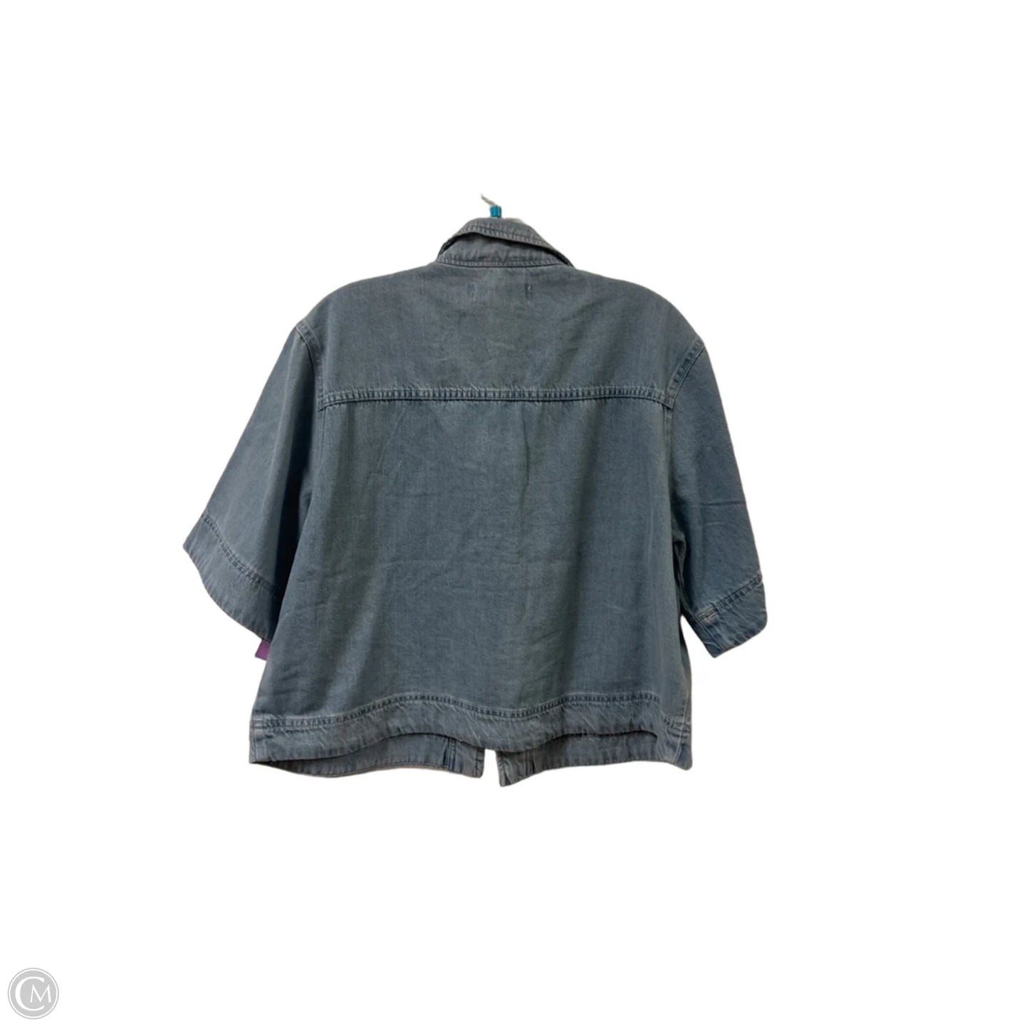 Blouse Short Sleeve By Velvet Heart In Blue Denim, Size: Xl
