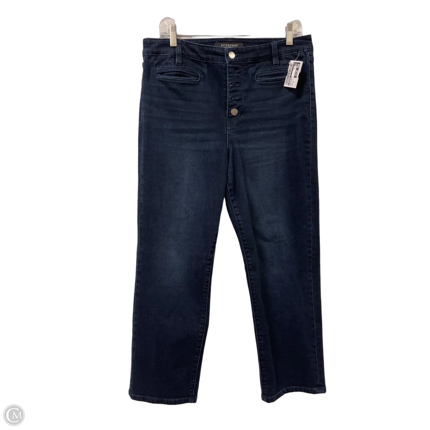 Jeans Skinny By Liverpool In Blue Denim, Size: 10