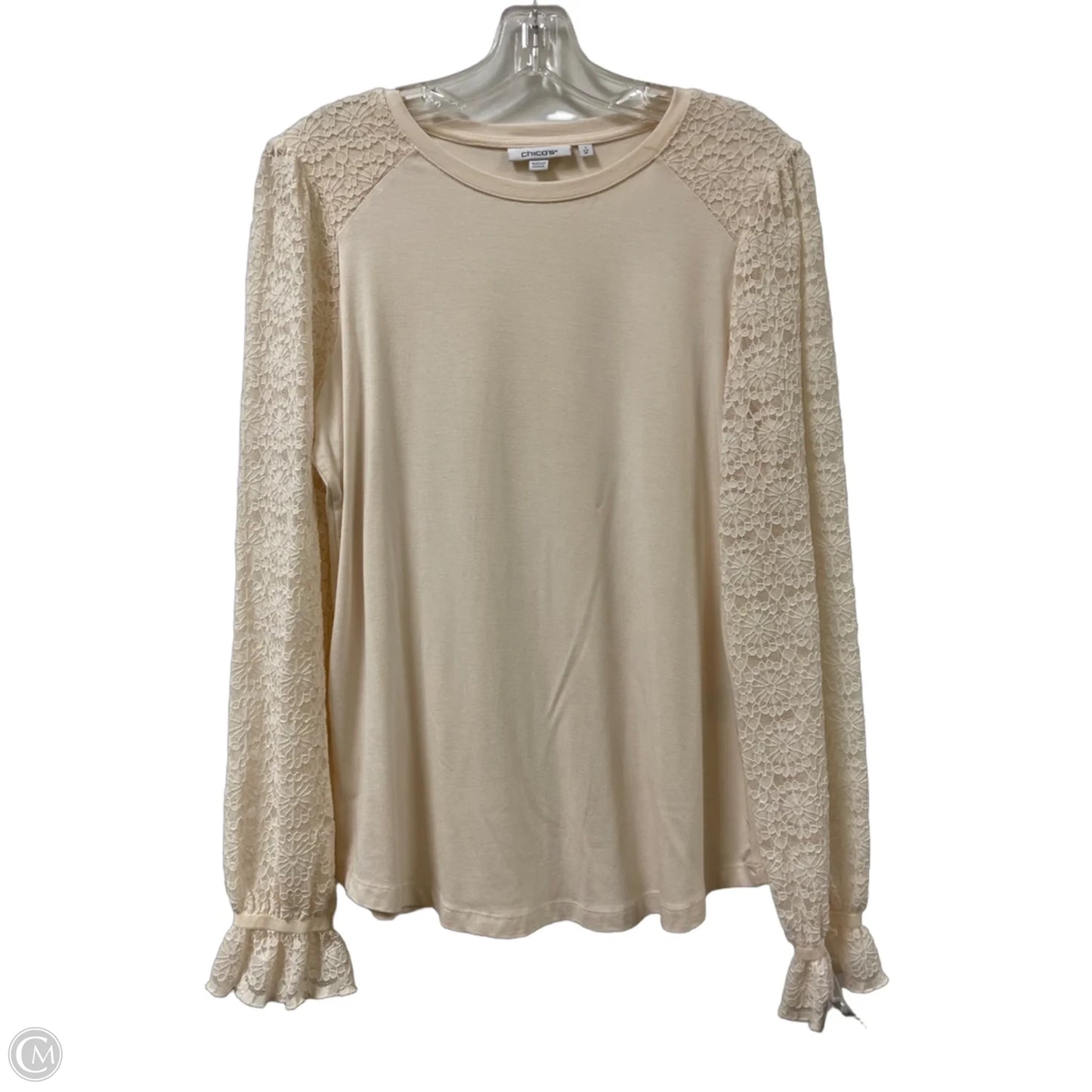 Top Long Sleeve By Chicos In Cream, Size: M