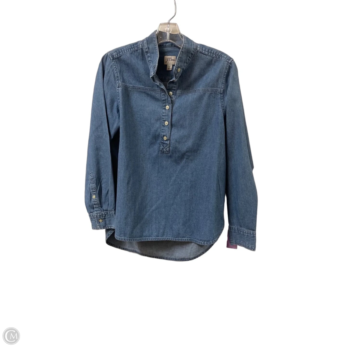 Top Long Sleeve By J. Crew In Blue Denim, Size: Xs