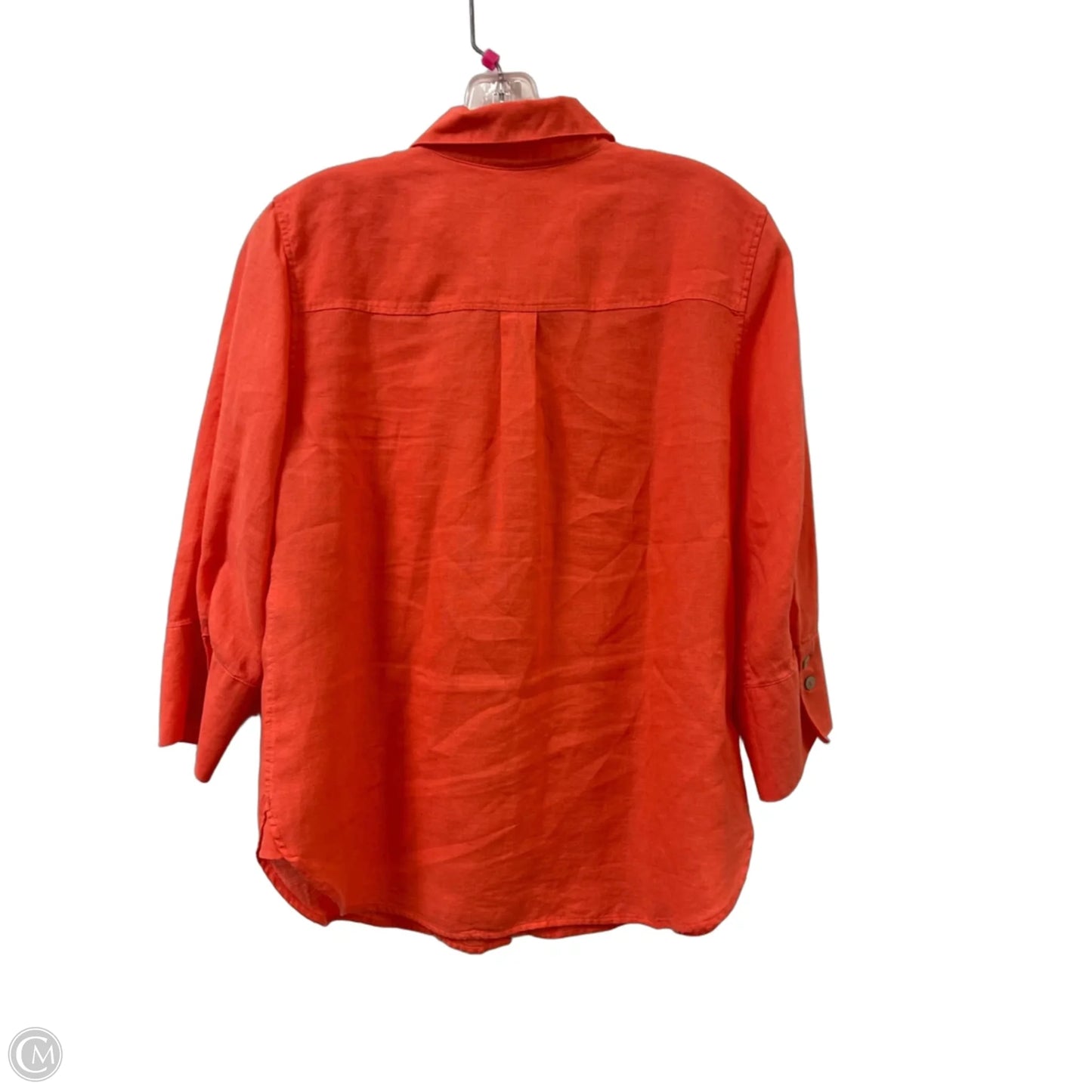 Blouse Long Sleeve By Chicos In Orange, Size: S