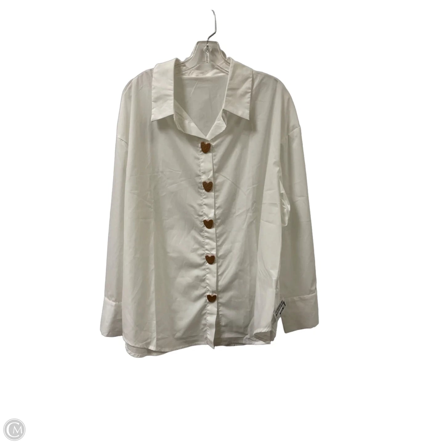 Tunic Long Sleeve By Clothes Mentor In White, Size: 2x