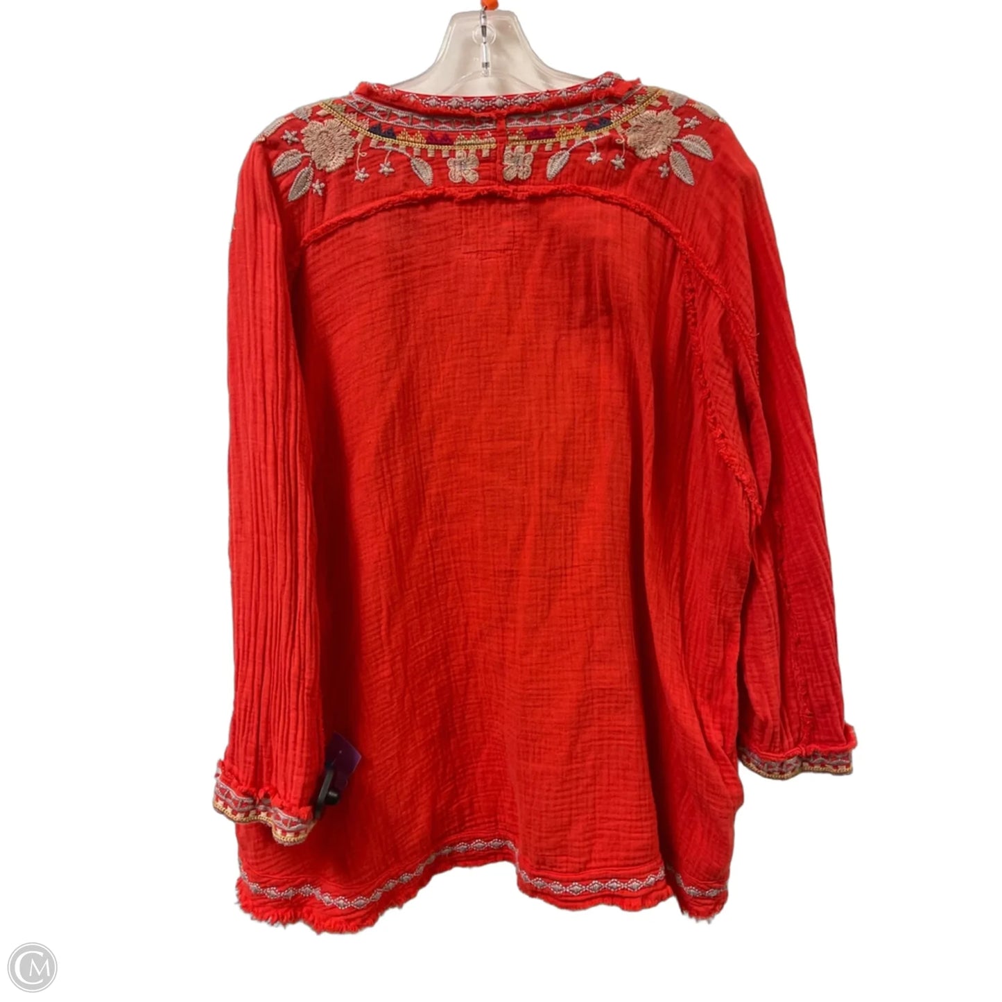 Top Long Sleeve Designer By Johnny Was In Orange, Size: L