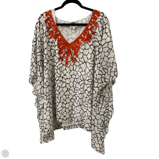 Top Short Sleeve By Dg2 In Orange & White, Size: Xl