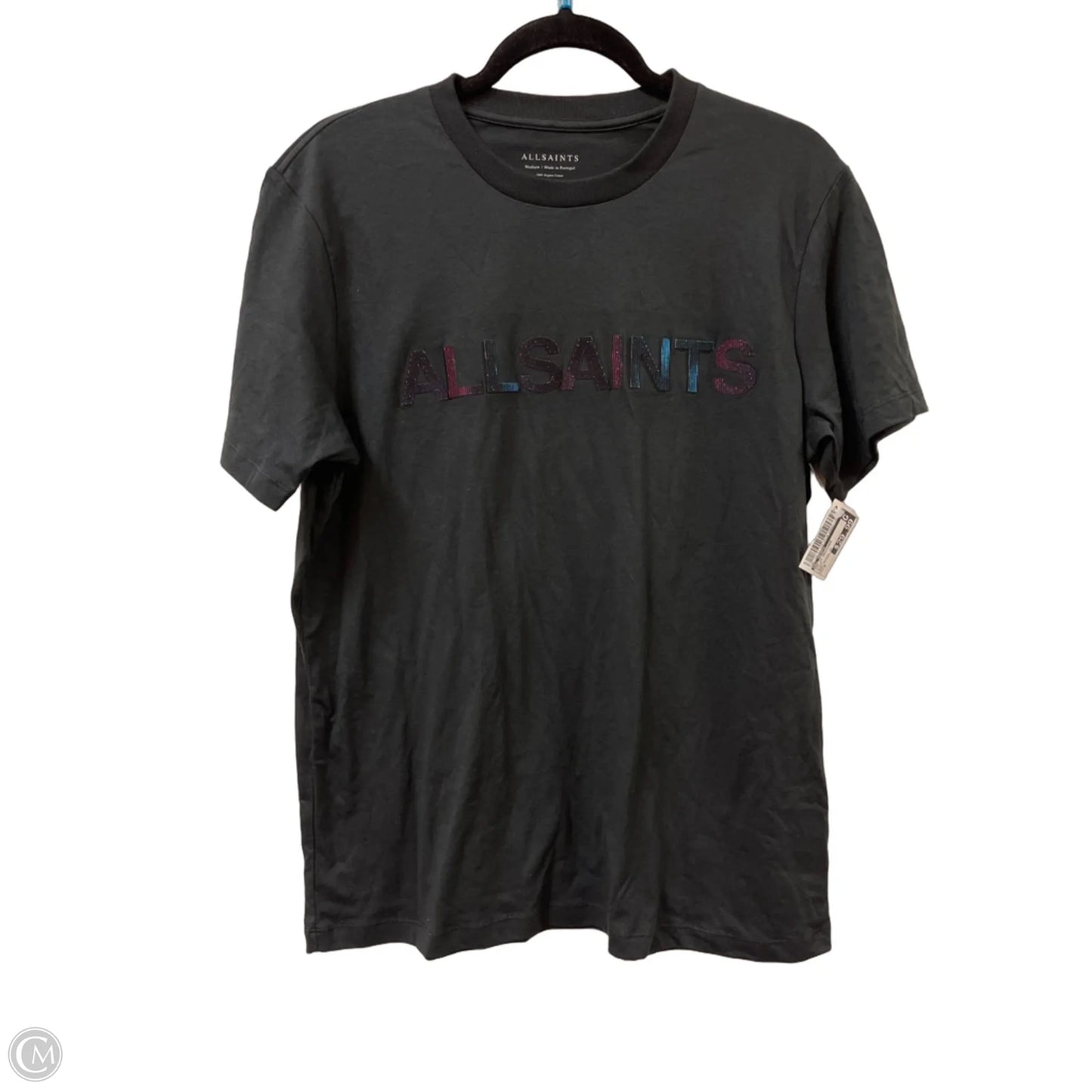 Top Short Sleeve Designer By All Saints In Black, Size: M