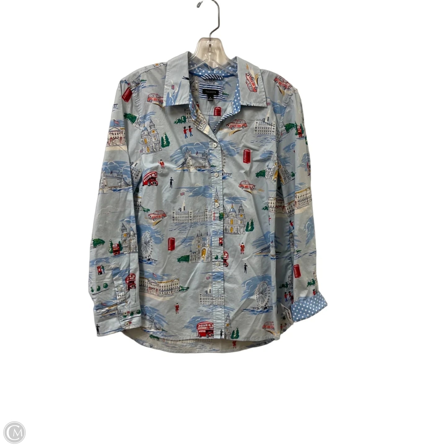 Blouse Long Sleeve By Talbots In Blue, Size: M