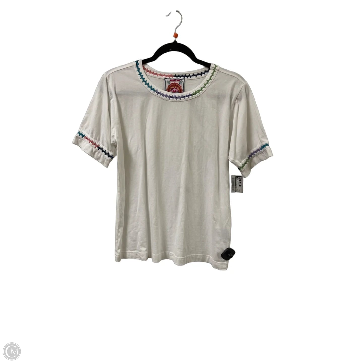 Top Short Sleeve Designer By Johnny Was In White, Size: S