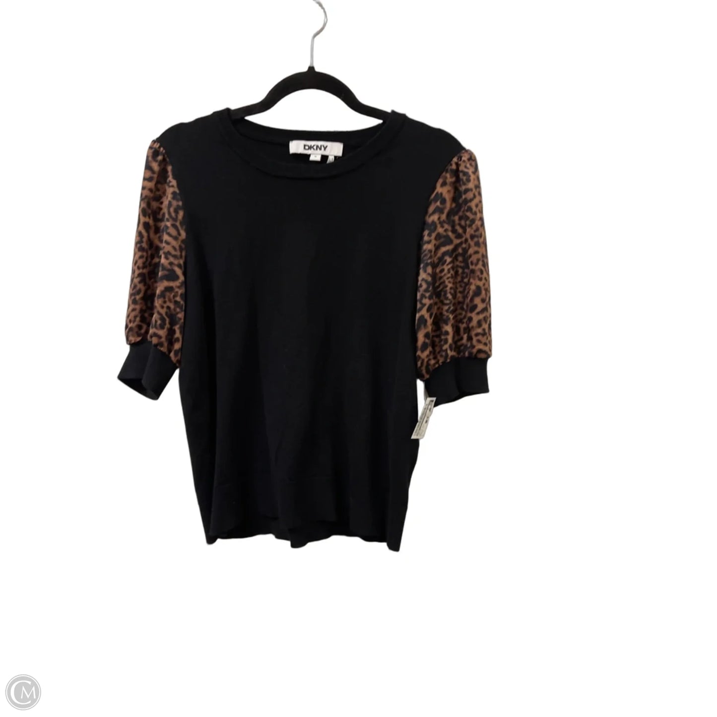 Top Short Sleeve By Dkny In Animal Print, Size: M