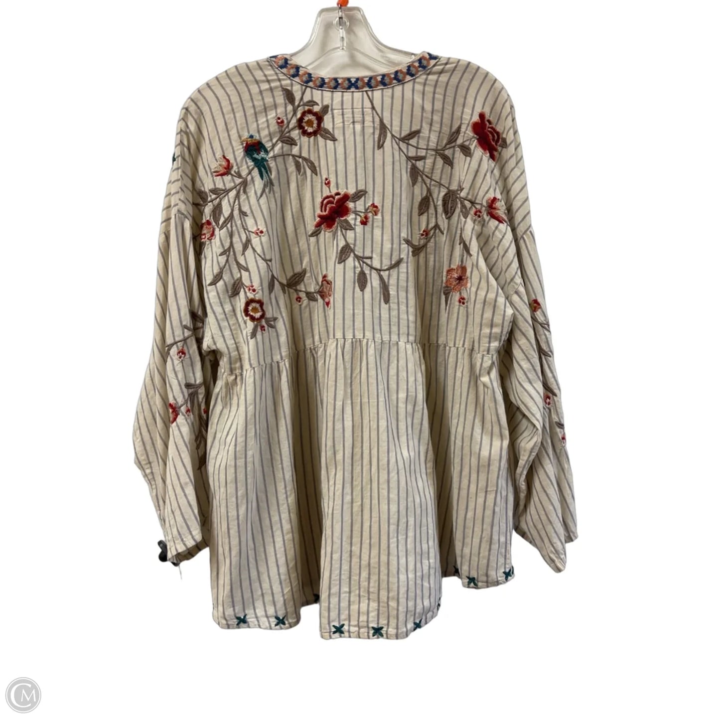 Top Long Sleeve Designer By Johnny Was In Tan, Size: Xl