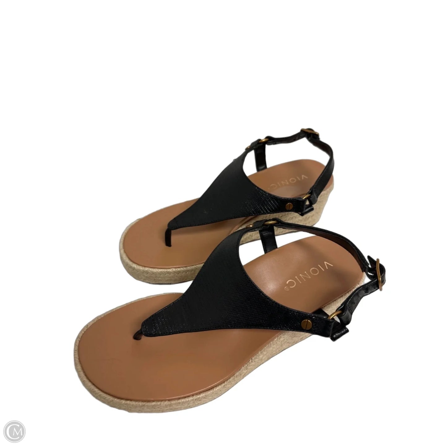 Sandals Heels Wedge By Vionic In Black, Size: 8