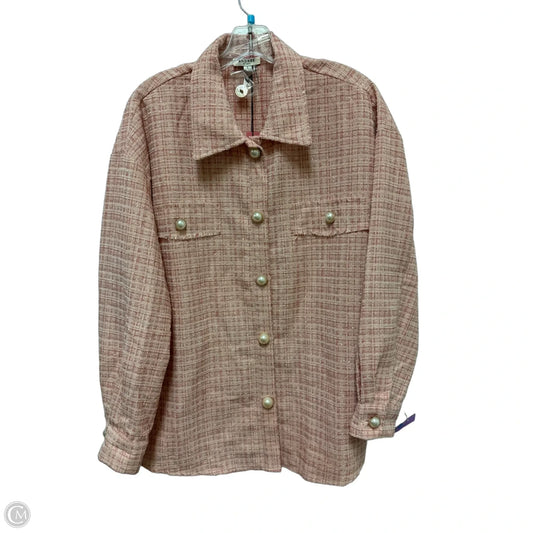 Jacket Shirt By Andree By Unit In Pink, Size: L