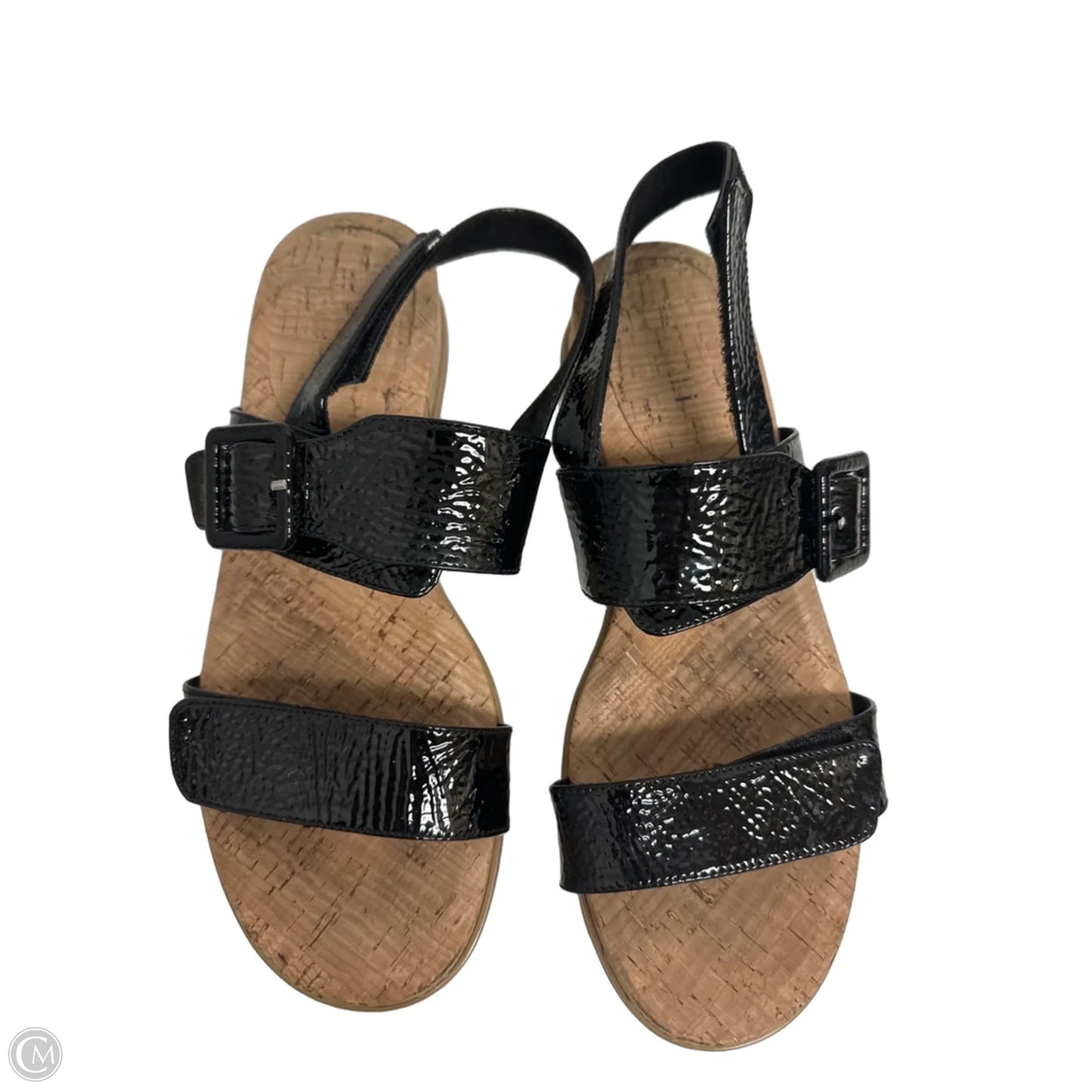 Sandals Flats By Clothes Mentor In Black, Size: 9.5