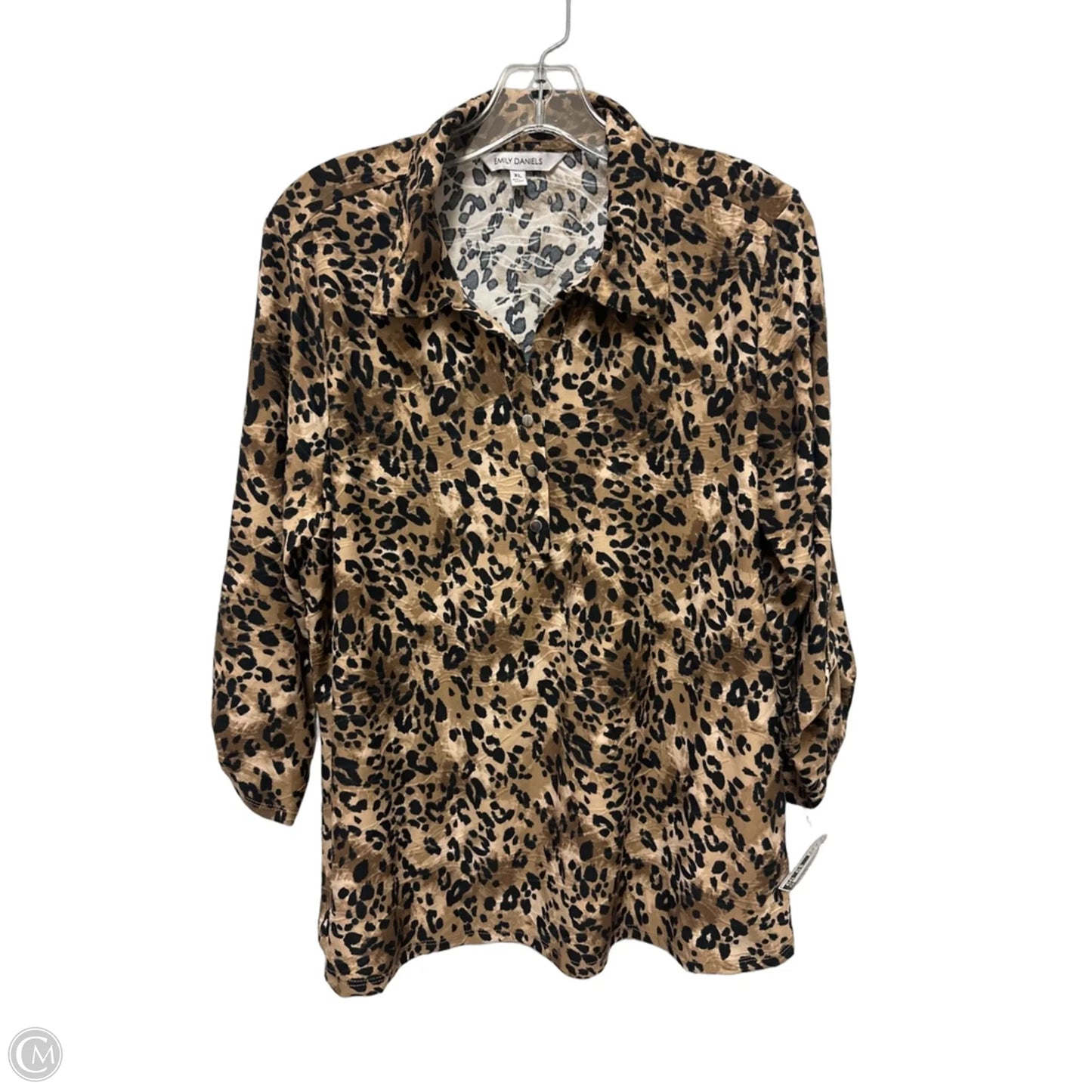 Top Long Sleeve By Emily Daniels In Animal Print, Size: Xl