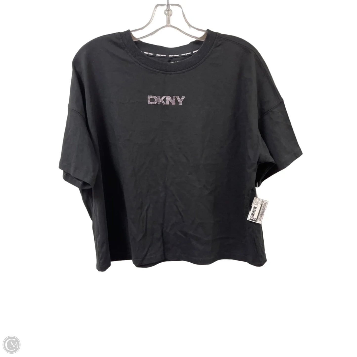 Top Short Sleeve By Dkny In Black, Size: L