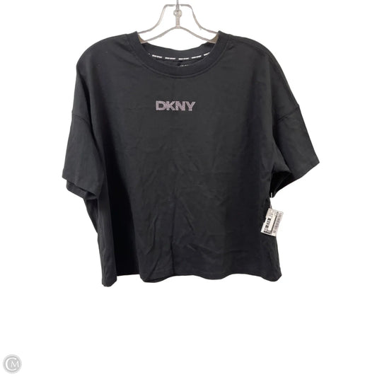Top Short Sleeve By Dkny In Black, Size: L