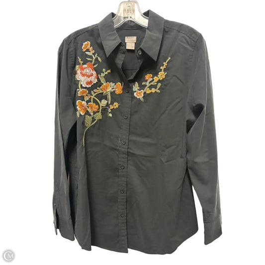 Blouse Long Sleeve By Chicos In Black, Size: M