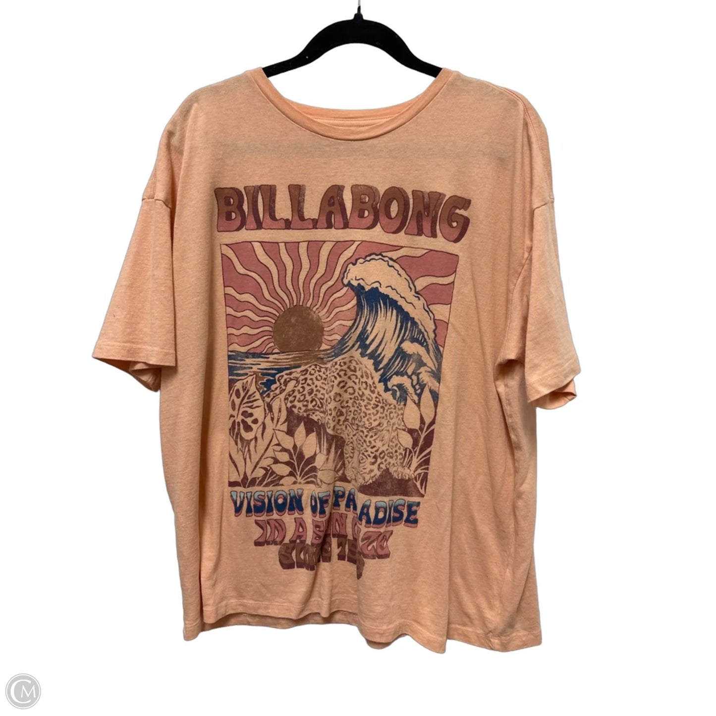 Top Short Sleeve By Billabong In Orange, Size: L