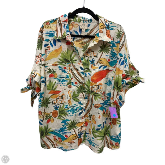 Blouse Short Sleeve By St Johns Bay In Multi-colored, Size: 1x