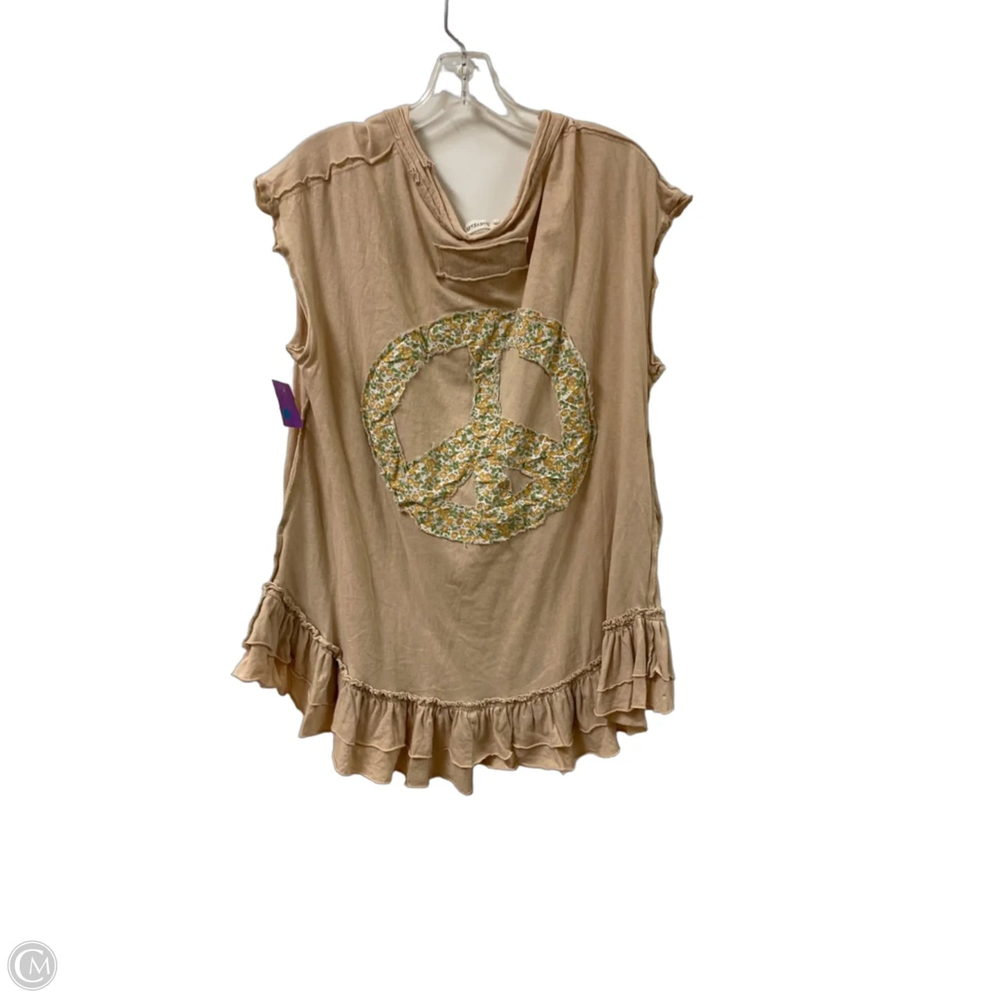 Tunic Short Sleeve By Clothes Mentor In Cream, Size: S