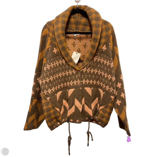 Sweater Cardigan By Easel In Orange, Size: S