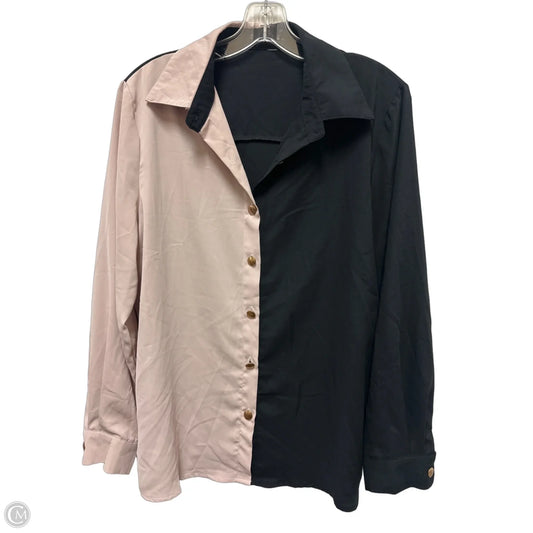 Blouse Long Sleeve By Clothes Mentor In Black & Cream, Size: M