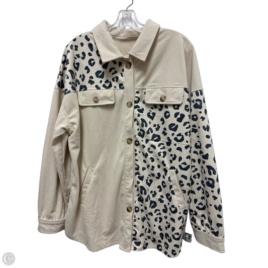 Jacket Shirt By Clothes Mentor In Cream, Size: Xl