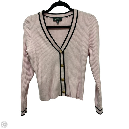 Sweater Cardigan By Express In Pink, Size: L